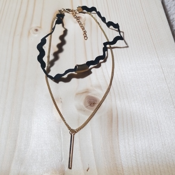 Multilayer pendant chain wavy necklace choker *NEW - Picture 2 of 4